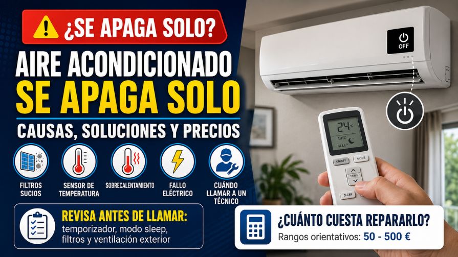 Aire acondicionado se apaga solo: causas, soluciones y cuándo llamar a un técnico