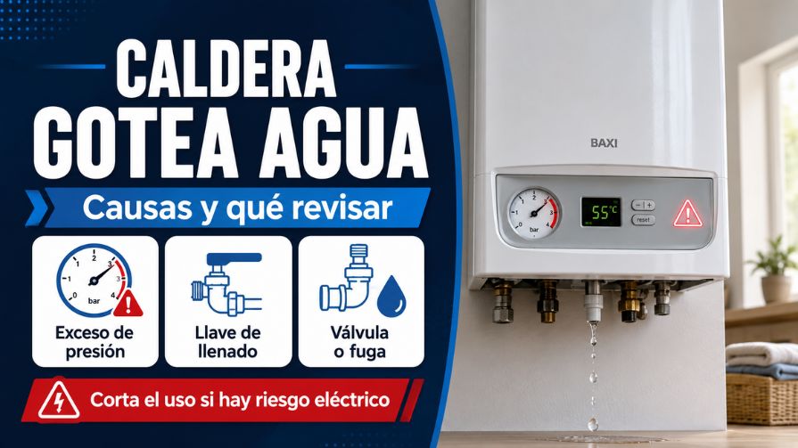 Caldera gotea agua: causas, soluciones y cuándo llamar a un técnico