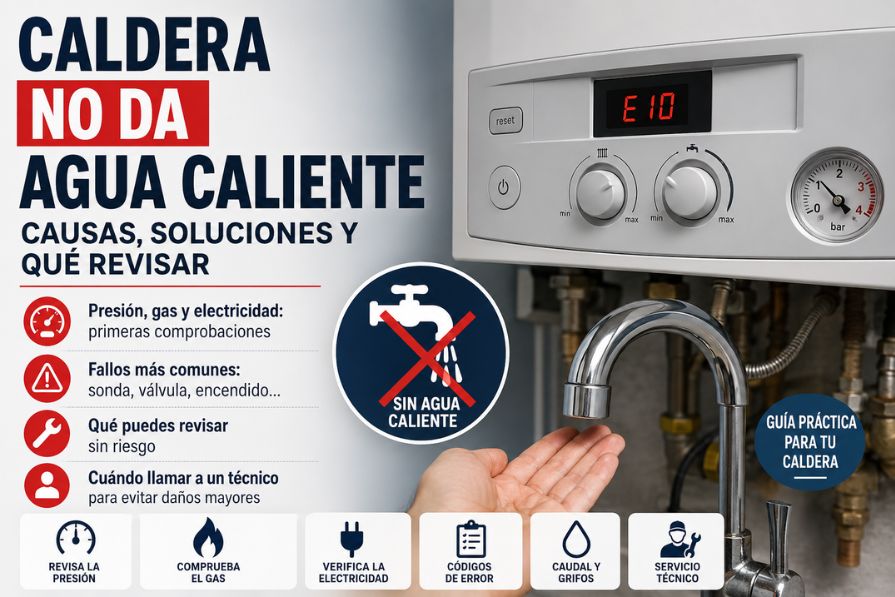 Caldera sin agua caliente: causas, soluciones y cuándo llamar a un técnico