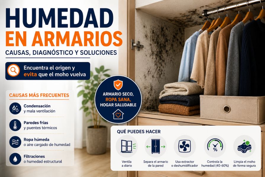 Humedad en armarios: causas, soluciones y cuándo preocuparse